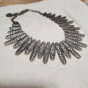 Silver Chunky Bib Necklace